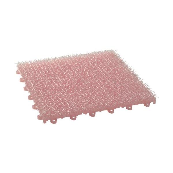 [特長]●毛足の長いスケルトンタイプの人工芝で、素足で踏んでもやわらかくて心地よいです。[仕様]●色：ローズ●サイズ長辺(mm)：300●サイズ短辺(mm)：300●厚さ(mm)：25●厚さ：約25mm[材質／仕上]●ポリエチレン樹脂(老化...