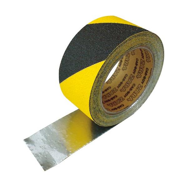 [特長]●簡単な施工ですべり止め対策が行えます。[仕様]●色：イエロー/ブラック●幅(mm)：50●長さ(m)：5●厚さ(mm)：1●長さ(mm)：5000●粘着力：15N／20mm[材質／仕上]●基材：アルミ●粘着剤：アクリル系●砥粒：鉱物粒子