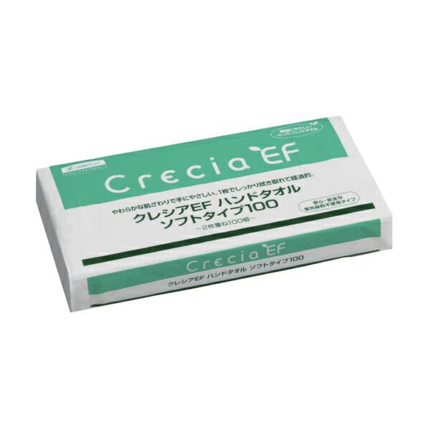 【人気商品】クレシア EFハンドタオル ソフト100 37018 クレシア EFハンドタオル 100組×60パック ソフトタイプ100 品番