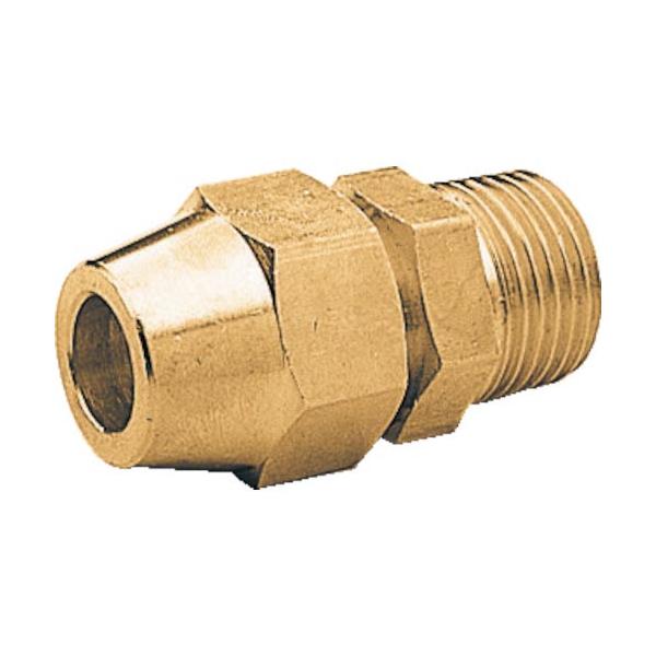 [特長]●拡管した銅管を、機器・装置に接続するためのジョイントです。[仕様]●適合銅管外径(mm)：8●寸法(mm)L：34●ねじ：R1/8●六角対辺(mm)ナット：17●六角対辺(mm)本体：14●適合流体：水・空気・油●寸法L(mm)：...