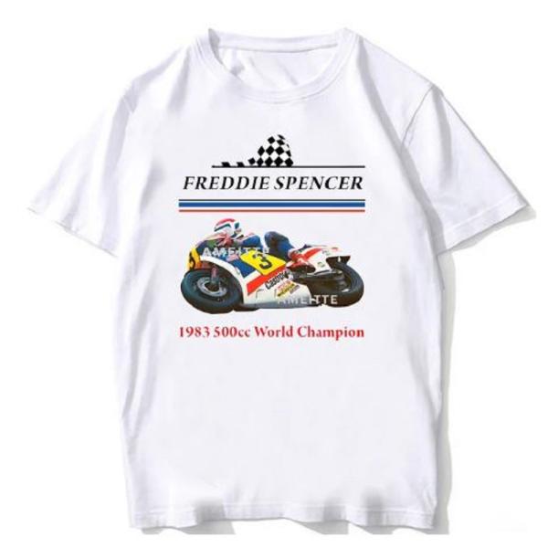 フレディ・スペンサー プリント絵柄 デイトナビーチビンテージTシャツ 83年製 Fast Freddie Spencer ファーストフレディ フレディ・スペンサー