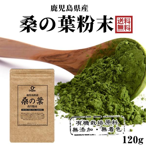 ● 原料／鹿児島県産 桑の葉（ハヤテサカリ）100%【契約農家栽培・有機原料】／ 有機栽培された桑の葉原料の中でも最高ランクに選別されたものだけを使用。    内容量／120g 約40日分【１日3gを使用した場合】／100gあたりの栄養価　...