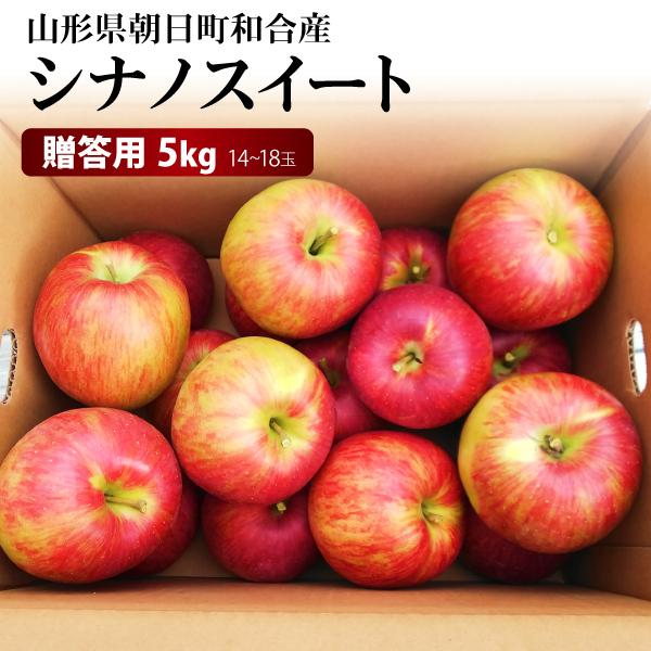 山形県 りんご シナノスイート 和合りんご 贈答用 5kg 14〜18玉 朝日町 10月中旬~順次発送