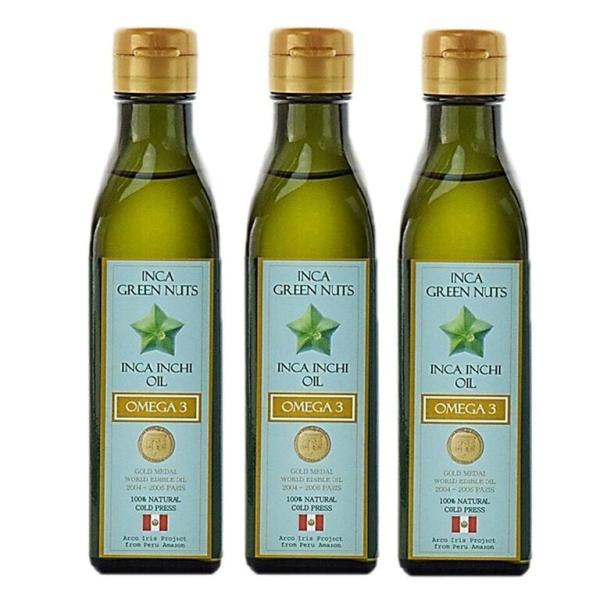 サチャインチオイル グリーンナッツオイル 180g 3本セット 送料無料 エキストラバージン オーガニック 低温圧搾一番搾り オメガ3 OGKB0055自然素材へのこだわりオーガライフ