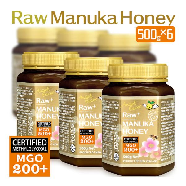 マヌカハニー MGO200+（500g×6個） Angelbean ニュージーランド産 モノフローラル認定 マヌカ蜂蜜 生はちみつ