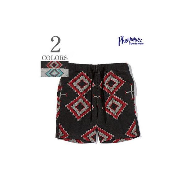 PHERROWS フェローズ ジャガードパイル|ラグ柄|イージー|ショートパンツ『NAVAJO EAZY SHORTS』【アメカジ・カレッジ】24S-PNSP1 Pherrow's（フェローズ） ジャガードパイル ラグ柄 イージー ショート