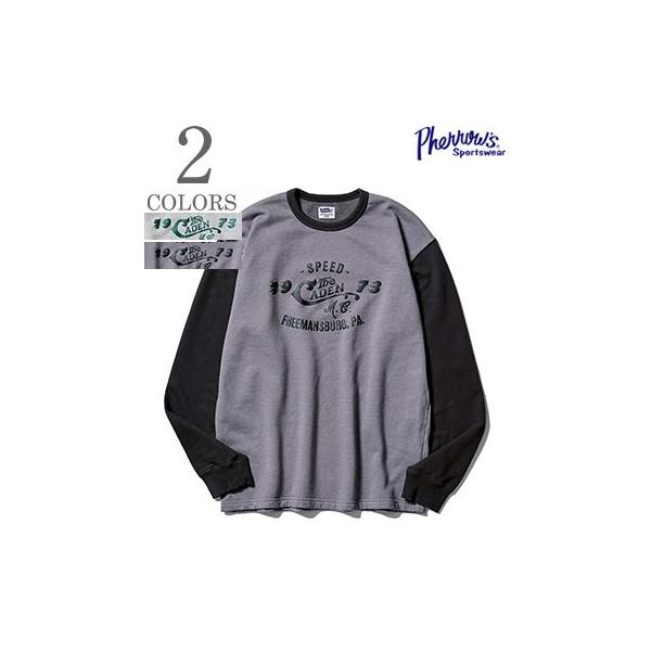 PHERROWS フェローズ 長袖|裏毛|プリントロンTEE『The CADEN 1973 LST』【アメカジ・モーターサイクル】24W-PMCT1 Pherrow's（フェローズ） 長袖 裏毛 プリントロンTEE PHERROW'S The