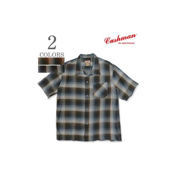 CUSHMAN（クッシュマン） 半袖 オンブレ―チェック オープンカラー