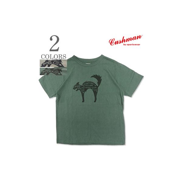 クッシュマン 半袖 USED加工 プリントTシャツ CUSHMAN Used Wash T-Shirt LUCKY CAT 26886