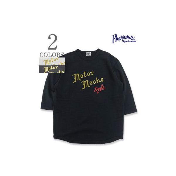 フェローズ 5分袖クルーネック 丸胴 ベースボールTシャツ PHERROW'S   Half-Sleeve T-Shirt Motor Mechs  26W-PBT2