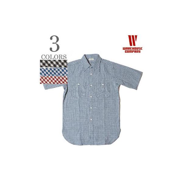 WAREHOUSE（ウエアハウス） 半袖 コットンリネン ギンガムチェック