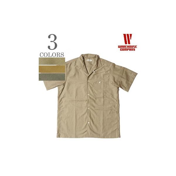 WAREHOUSE 半袖 硫化染め イタリアンカラーシャツ サイズL CAMEL