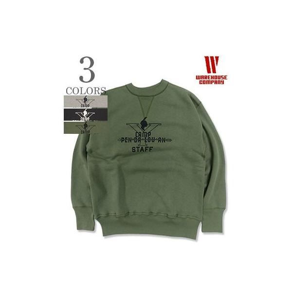 ウエアハウス 裏起毛 丸胴 セットインスリーブ スウェット WAREHOUSE CAMP PENDALOUAN SET-IN SWEAT 401-CAMP