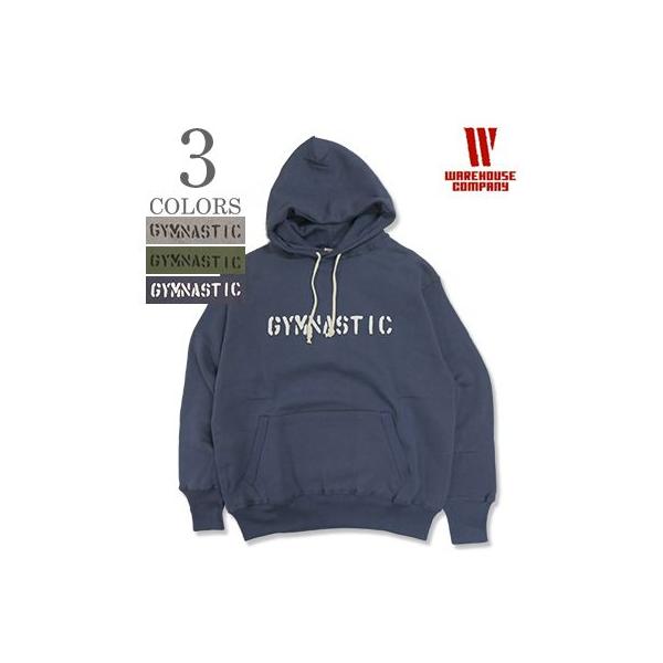ウエアハウス 裏起毛 丸胴 2本針 セットインフード プルパーカー WAREHOUSE 2NEEDLES HOODIE GYMNASTIC 450-GYMNASTIC