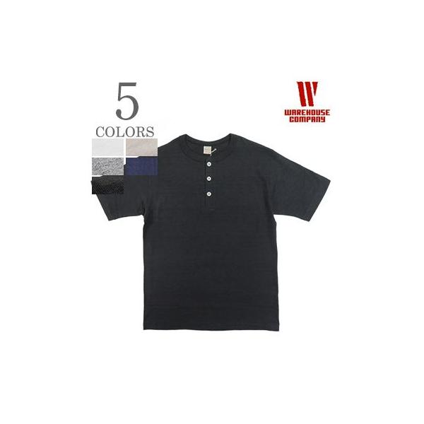 ウエアハウス 半袖 無地 粗挽きスラブ糸 シャドーボーダー HENLEY NECK TEE WAREHOUSE ヘンリーTEE 4601-H