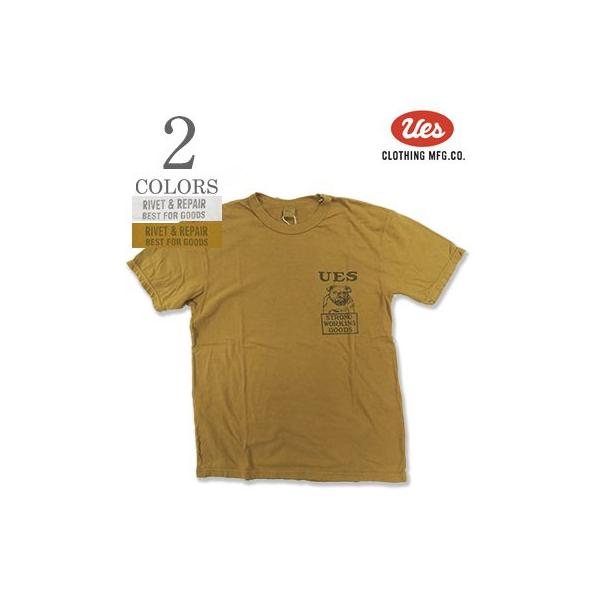 UES（ウエス） 半袖 16番単糸 天竺 プリントTシャツ UESBULLDOG SST