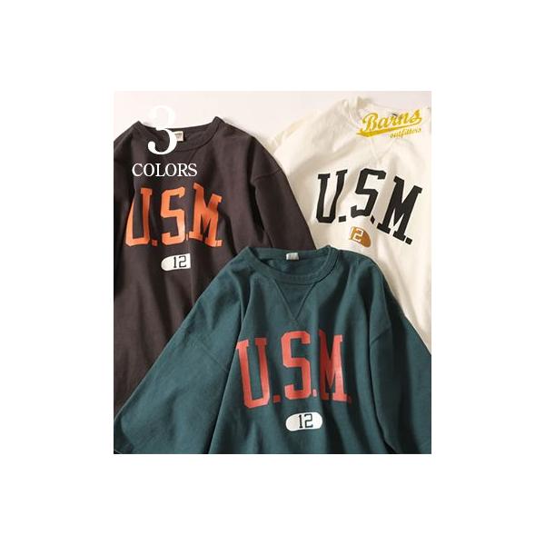 バーンズ 五分袖 ハーフスリーブ プリントTEE BARNS 90's Hevy oz. BIG