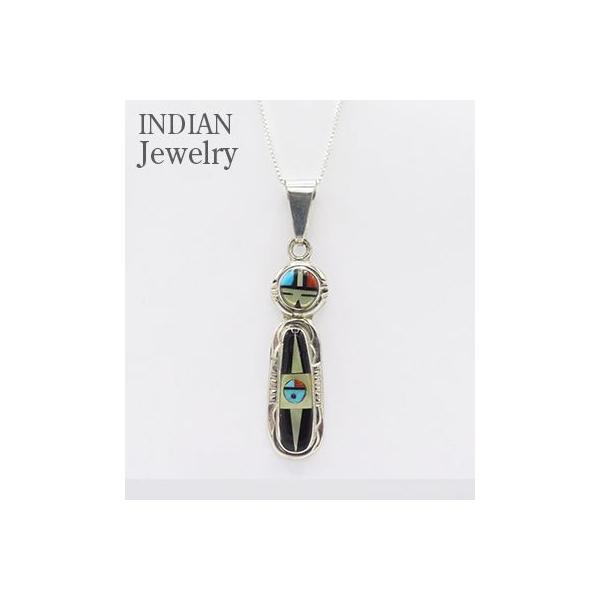 ZUNI INDIAN JEWELRY ズニ族 チップインレイ ペンダントトップ ZUNI