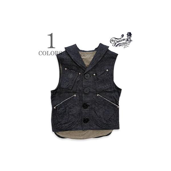 ミスターフリーダム 沖縄デニム ショールカラー ベスト SUGAR CANE×Mr.FREEDOM 11oz. OKINAWA DENIM SIGNAL VEST TYPE II SC16023