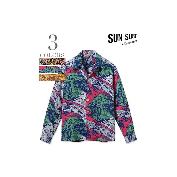サンサーフ スペシャルエディション SUN SURF LONG SLEEVE RAYON ALOHA SHIRT '26MODEL KAMEHAMEHA  GAUGUIN WOODCUT MYSTIC SS29674