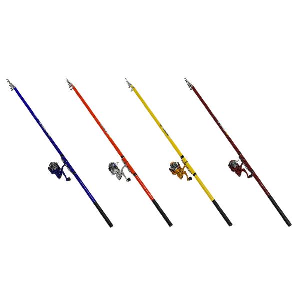 ベイシック サビキロッドリールセット  450(basic-120609)グラスサビキ竿＋スピニングリール付ＰＶＣ袋入りサビキ釣り入門セット、ファミリーフィッシングに最適！※カラーは選べません。規格：450全長（m）：4.5継数（本）：5仕...
