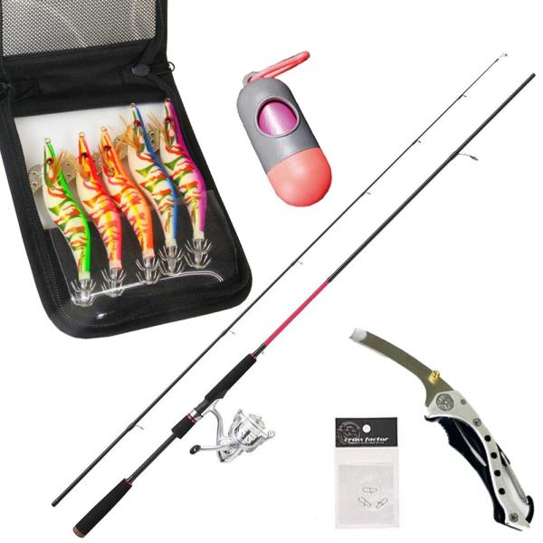 ■ロッド＆PEライン付リール＆リーダー規格：80ML全長(m)：2.4継数：2仕舞(cm)：125自重(ｇ)：141先径/元径(mm)：1.8／11.2適合ルアー：2.0-3.5号カーボン率(％)：99付属糸：PE0.8号■25 おり釣具オ...