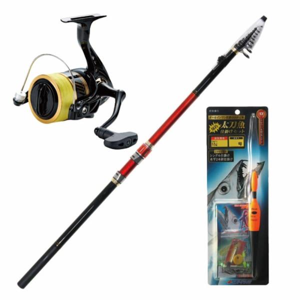 波止場のタチウオ ウキ釣りセット フライデー磯遠投 3-530(5-10号) ＆ ウェスカー4500 ＆ 太刀魚仕掛けセット (hatotachiset-016)