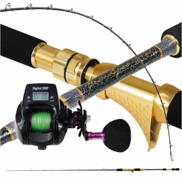 総糸巻き竿のタフネスさと釣り味が楽しめるゴクスペのライトゲームロッド「オーバースペックLT180」と デジタルカウンター付きベイトリール「SeaMastug Digital 300P PEライン2号200m付き」をセットにしました。ライトア...