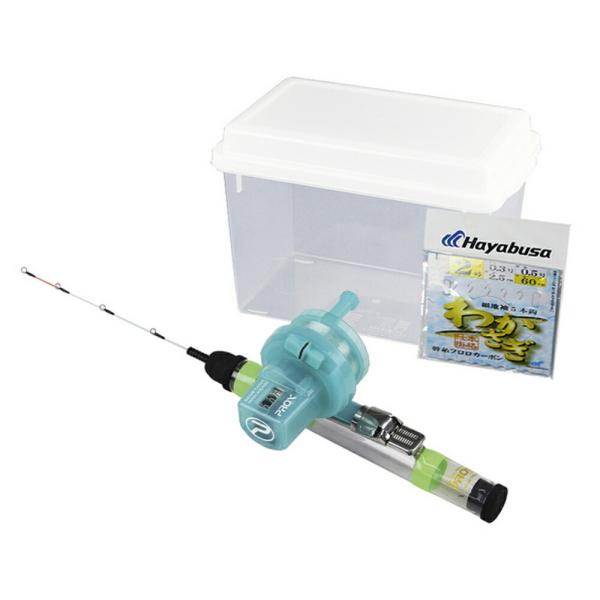 プロックス ワカサギスターターセットST2 並継竿34cm+ウンター付両軸リール (px-225255)竿+カウンター+仕掛が水槽に入った入門セットセット内容●並継竿34cm仕舞寸法(cm)：18.7継数(本：2自重（g：35元径(mm)：...