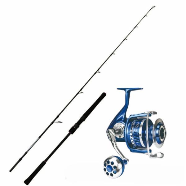 ブリ、ヒラマサなどの大型青物、カツオ、メジや根魚を対象にした、ジギングタックルのセット。おり釣具が販売するジギングロッドの中でも、安定的な人気を誇るロッド「ゴクダイナミックB/KエディションBKJ-S63MH」とオクマのタフなスピニングリー...