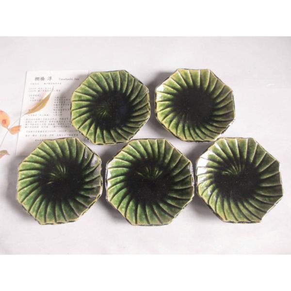 小皿 総織部 八角 銘々皿 (5客組) 棚橋淳作 T-184 : 織部の器 千瓢