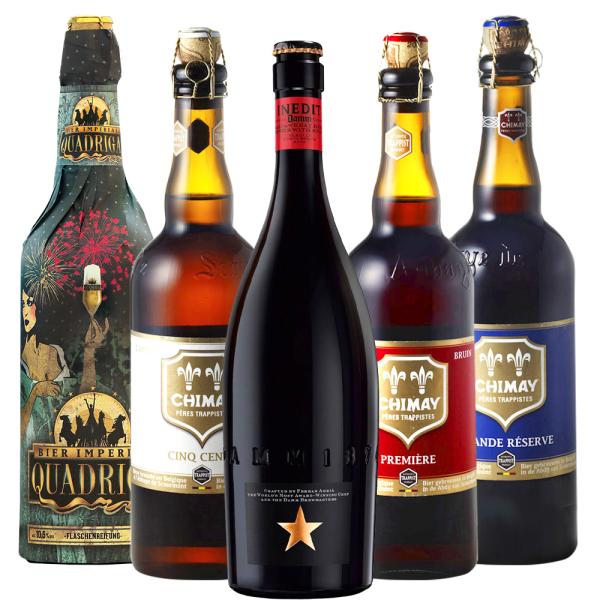 お中元 お酒 ヨーロッパビール ご自宅用 5本セット ベルギー ドイツ スペイン 5種 750ml 大瓶 自宅用 段ボール 簡易包装 家飲み ホームパティ― 家飲み 送料無料