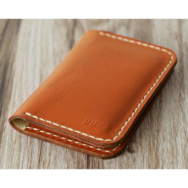 名刺入れ 本革 ディストレスレザー使用 刻印 full grain distressed