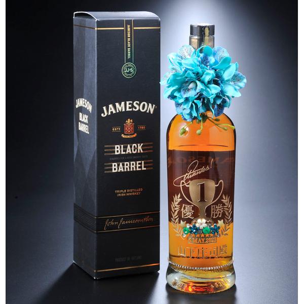 名入れ ギフト SXX ウイスキー JAMESON ジェムソン ブラック・バレル 700ml デコ仕上げ コサージュ付