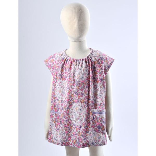 キッズ スモック 女の子おしゃれ かわいい 半袖 名入れ 名前入り 売り込み レディース 刺繍 レース花柄