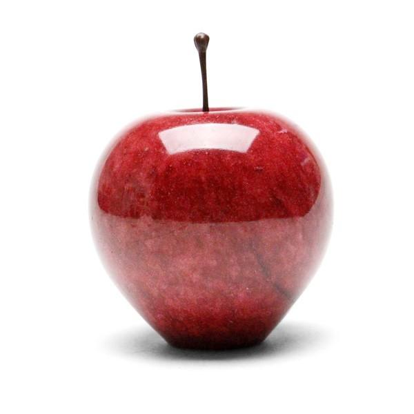 リンゴ オブジェ マーブルアップル レッド スモール  おしゃれ りんご 林檎 置物 ペーパーウェイト 石製