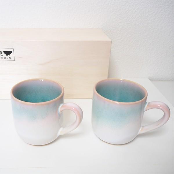 萩焼 陶器 mint ミント マグカップ ペアセット ギフトボックス 木