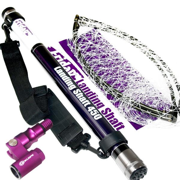 おり釣具 小継ぎ ランディングネット＆ジョイント セット Friday Landing set450＆エボジョイント3 パープル (landingset-205)｜タモ網 セット ランディングシャフト 磯釣り 堤防釣り チヌ グレ シーバス エギング ネット 小継ぎ ランディングネット＆ジョイント セット Friday Landing