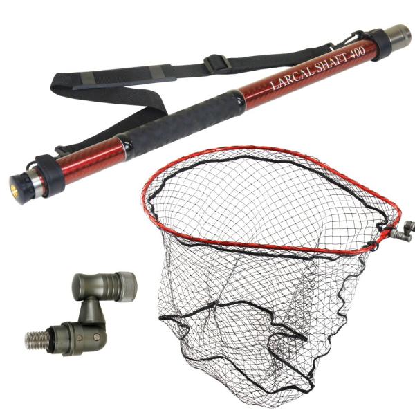 おり釣具 カーボン玉の柄 ラーカルシャフト ランディングネット(タモ網)セット 6M ネットサイズL  強化フレーム ラバーネット (netset-001)｜オカッパリ ランディング ポール ロング シャフト 柄 ギャフ 磯玉 チヌ グレ シーバス スズキ イカ エギング 磯 波止 海 釣り orioku_netset-005-rd