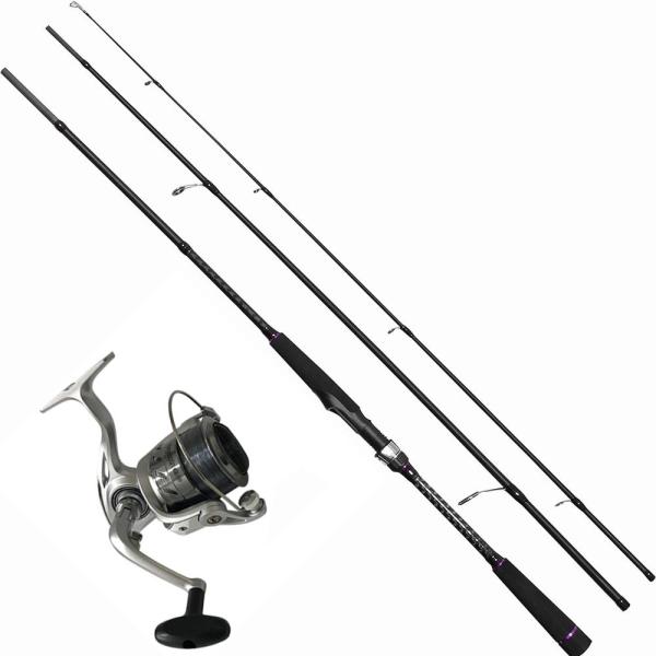 OGK 3ピースシーバスロッド ソルトシャフト3 803M+糸付 Bayspin ST4000