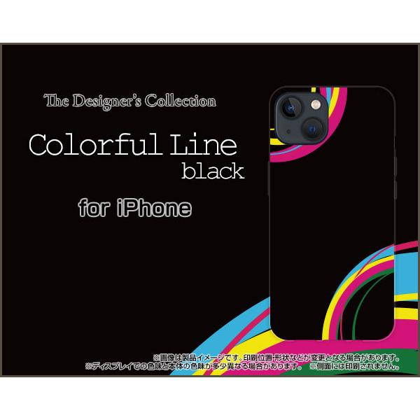 iPhone 13 ACtH T[eB[ n[hP[X/TPU\tgP[X tیtBt Colorful Line(black) Jt ubN  g