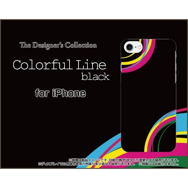 iPhone 8 n[hP[X/TPU\tgP[X tیtBt Colorful Line(black) Jt ubN  g