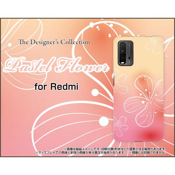 �X�}�z�P�[�X Redmi 9T ���b�h�~�[ �i�C�� �e�B�[ �n�[�h�P�[�X/TPU�\�t�g�P�[�X Pastel Flower type007 �p�X�e�� �s���N �I�����W �� �t�����[