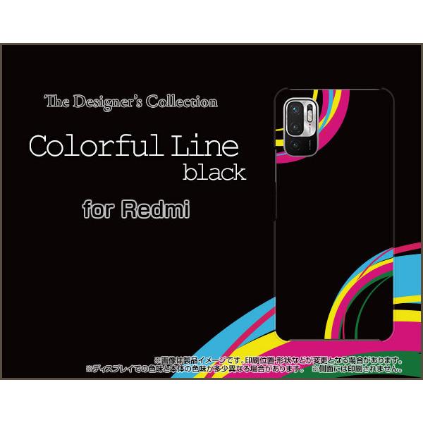 X}zP[X Redmi Note 10 JE XIG02 bh~[m[ge WF[C[ n[hP[X/TPU\tgP[X Colorful Line(black) Jt ubN  g