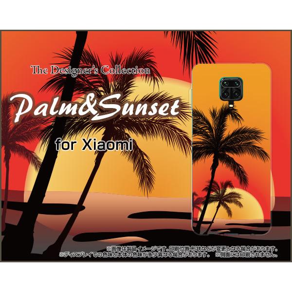 X}zP[X Redmi Note 9S bh~[ m[g iCGX n[hP[X/TPU\tgP[X Palm and Sunset  T}[ [ V