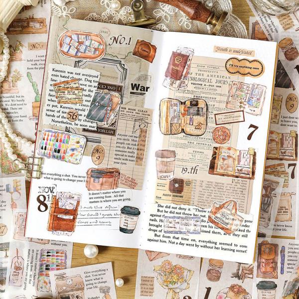 海外ステッカー シールシート 6シート マステ 海外 コラージュ 素材