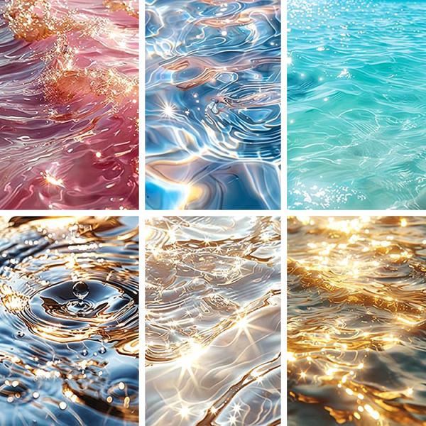 背景シール 背景紙シール ぼかし 水 波浪 波 海 海面 水面 模様 くも 大きめ 140×100mm 耐水シール 透明シール PET シール 海外紙物 コラージュ素材sztz-10-173