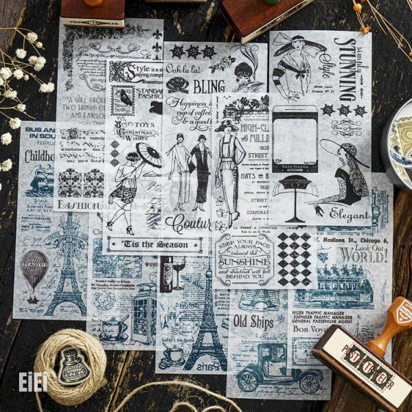 ビンテージコラージュセット シールセット】ヴィンテージコラージュシール 10枚セット