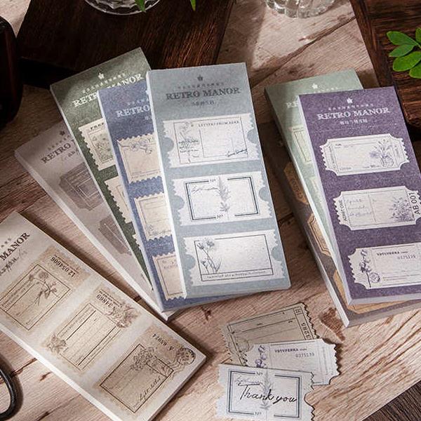 即日出荷 アンティーク調 海外 メモ 便箋◇50枚150ピース入り◇ミシン