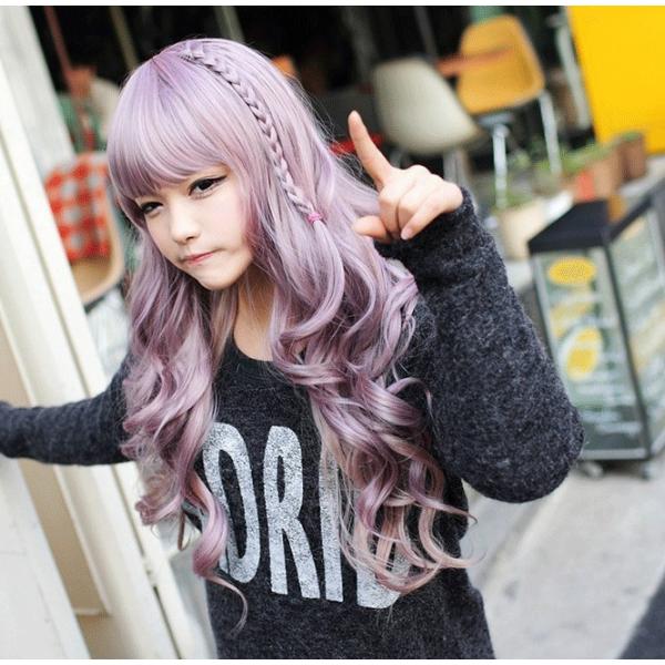 ロング カール フル ウィッグ 紫 パープル グラデージョン メッシュ ぱっつん ふわふわ 耐熱 エクステ 可愛い 甘い ネット付き Buyee 日本代购平台 产品购物网站大全 Buyee一站式代购 Bot Online